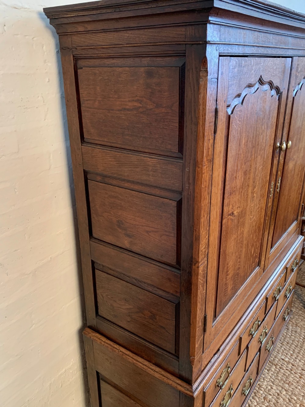 Small 18th Century Oak Linen Press View III