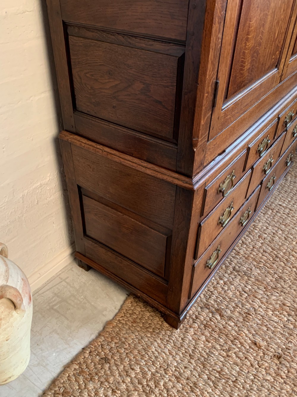 Small 18th Century Oak Linen Press View IV
