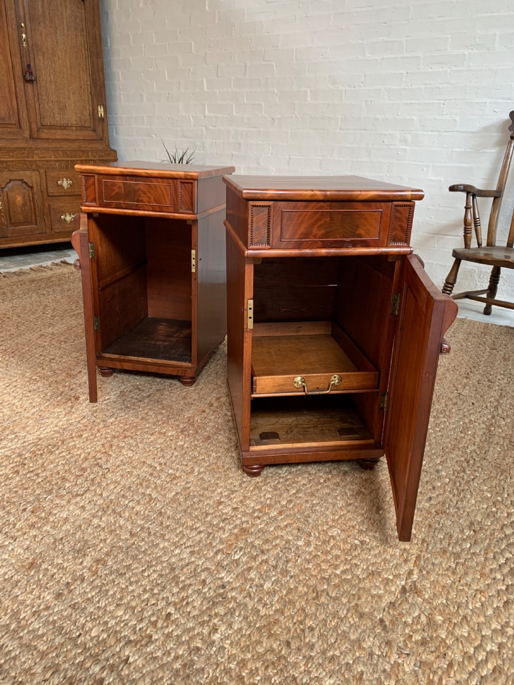 Regency Mahogany Bedside Cabinet View VI