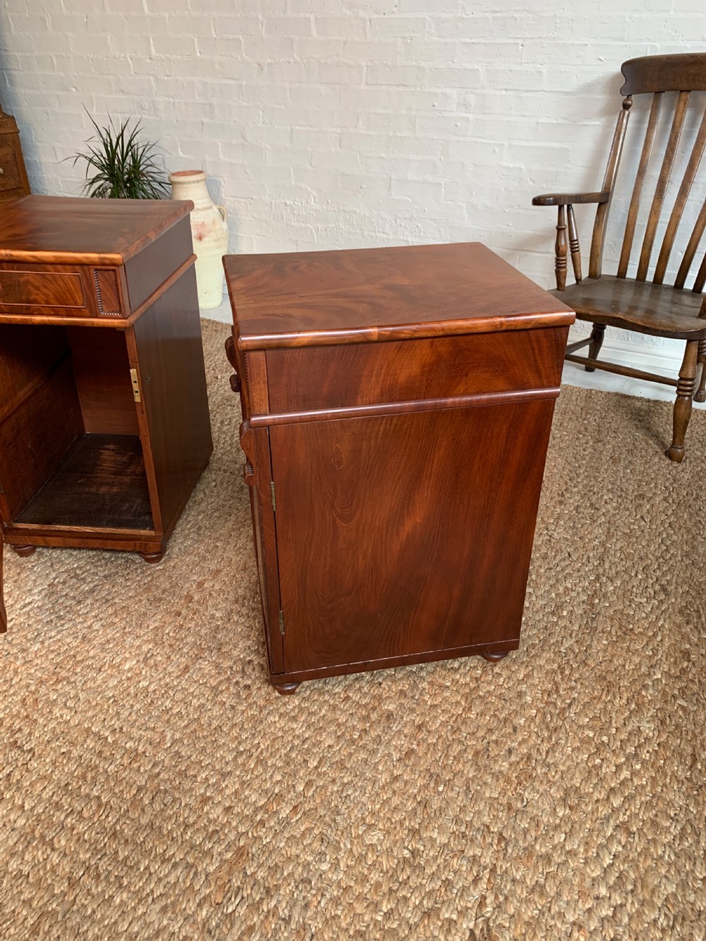 Regency Mahogany Bedside Cabinet View VII