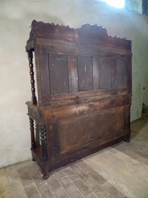 19TH CENTURY ANTIQUE GREEN MAN CARVED OAK COURT CUPBOARD - ADDITIONAL PHOTO 9