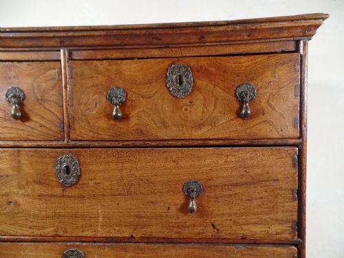 AN ANTIQUE WILLIAM MARY ELM CHEST OF DRAWERS COUNTY HONEST DOVETAIL BEDROOM - ADDITIONAL PHOTO 1