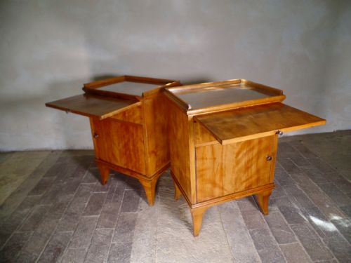 A PAIR OF SATIN BIRCH BIEDERMEIER BEDSIDE CABINETS WITH DRAWERS - ADDITIONAL PHOTO 11