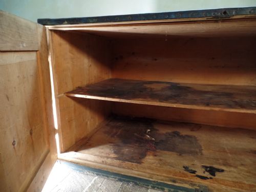 ANTIQUE IRON BOUND WW2 CAMPAIGN MILITARY CHEST TRUNK - ADDITIONAL PHOTO 5
