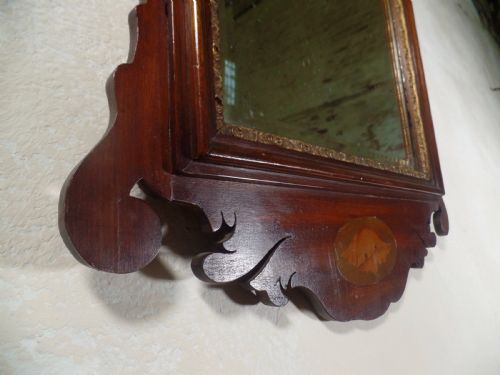 18TH CENTURY FRET FRAME MAHOGANY GEORGE II STYLE WALL MIRROR - ADDITIONAL PHOTO 1