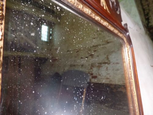 18TH CENTURY FRET FRAME MAHOGANY GEORGE II STYLE WALL MIRROR - ADDITIONAL PHOTO 3