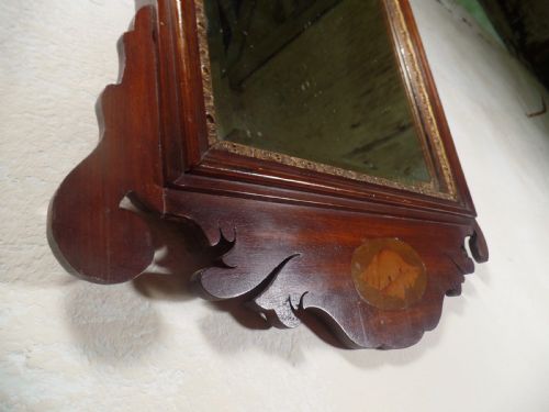 18TH CENTURY FRET FRAME MAHOGANY GEORGE II STYLE WALL MIRROR - ADDITIONAL PHOTO 8