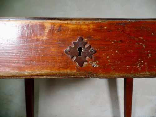 ANTIQUE ORIGINAL PAINTED FRENCH TAVERN CENTER TABLE STRETCHER BASE KITCHEN MAPLE - ADDITIONAL PHOTO 1