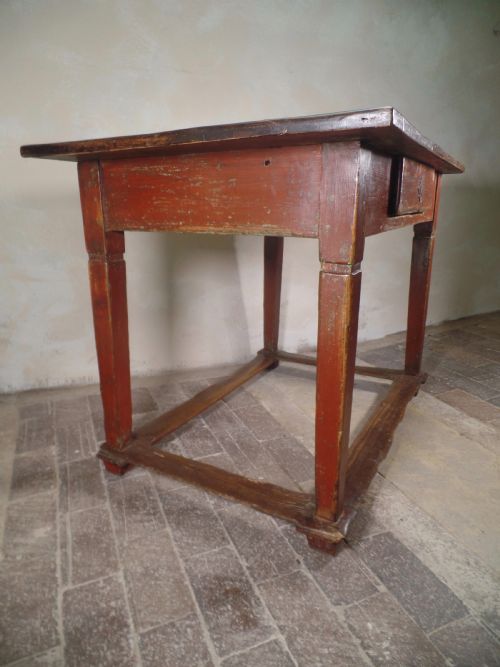ANTIQUE ORIGINAL PAINTED FRENCH TAVERN CENTER TABLE STRETCHER BASE KITCHEN MAPLE - ADDITIONAL PHOTO 7