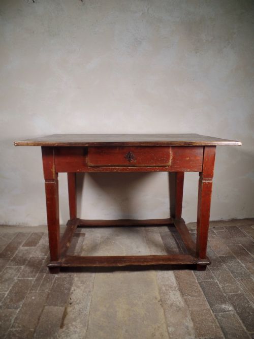 ANTIQUE ORIGINAL PAINTED FRENCH TAVERN CENTER TABLE STRETCHER BASE KITCHEN MAPLE - ADDITIONAL PHOTO 11