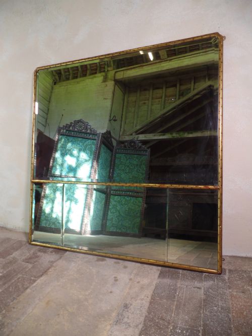 antique 18th century style giltwood overmantel floor mirror beveled edge - CATEGORY: ANTIQUE MIRRORS - DATED 19TH CENTURY