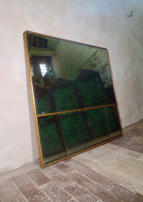 ANTIQUE 18TH CENTURY STYLE GILTWOOD OVERMANTEL FLOOR MIRROR BEVELED EDGE - ADDITIONAL PHOTO 5