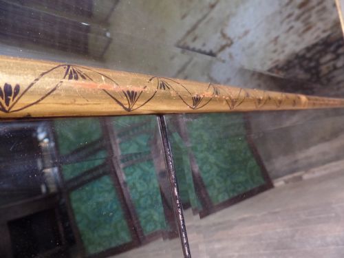 ANTIQUE 18TH CENTURY STYLE GILTWOOD OVERMANTEL FLOOR MIRROR BEVELED EDGE - ADDITIONAL PHOTO 6