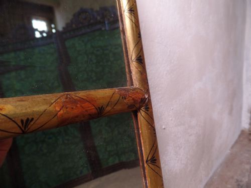 ANTIQUE 18TH CENTURY STYLE GILTWOOD OVERMANTEL FLOOR MIRROR BEVELED EDGE - ADDITIONAL PHOTO 7
