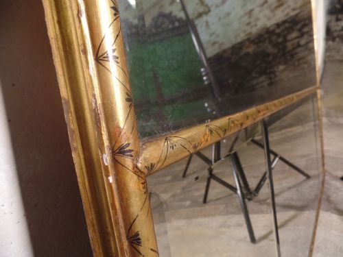 ANTIQUE 18TH CENTURY STYLE GILTWOOD OVERMANTEL FLOOR MIRROR BEVELED EDGE - ADDITIONAL PHOTO 10