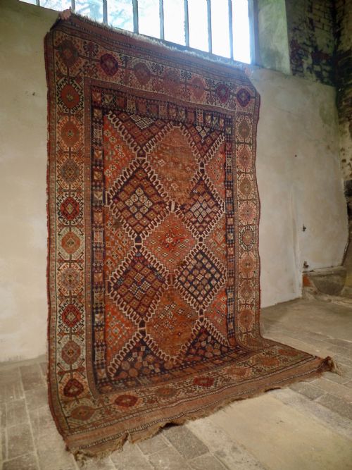 an antique large luri persian rug handmade colourful geometric decorations - CATEGORY: ANTIQUE RUGS - DATED 19TH CENTURY