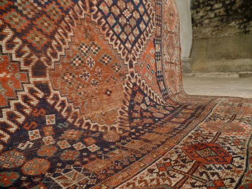 AN ANTIQUE LARGE LURI PERSIAN RUG HANDMADE COLOURFUL GEOMETRIC DECORATIONS - ADDITIONAL PHOTO 9