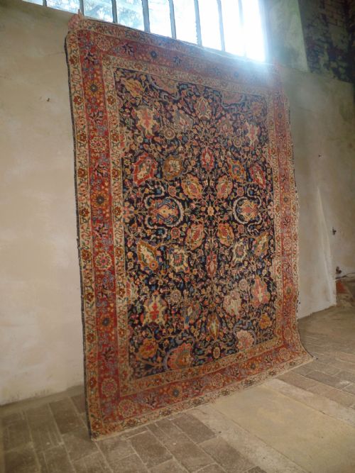 an antique large persian tabriz rug handmade peach - CATEGORY: ANTIQUE RUGS - DATED 1920