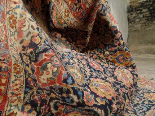 AN ANTIQUE LARGE PERSIAN TABRIZ RUG HANDMADE PEACH - ADDITIONAL PHOTO 1