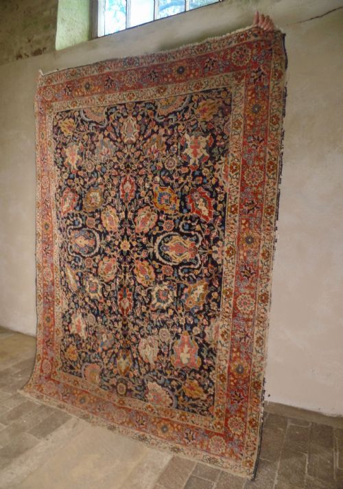 AN ANTIQUE LARGE PERSIAN TABRIZ RUG HANDMADE PEACH - ADDITIONAL PHOTO 3
