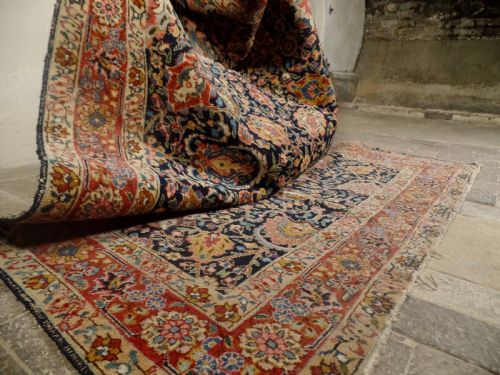 AN ANTIQUE LARGE PERSIAN TABRIZ RUG HANDMADE PEACH - ADDITIONAL PHOTO 5