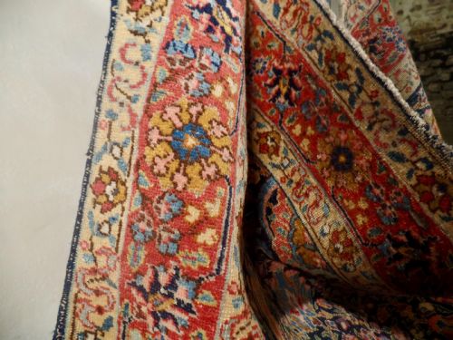 AN ANTIQUE LARGE PERSIAN TABRIZ RUG HANDMADE PEACH - ADDITIONAL PHOTO 9