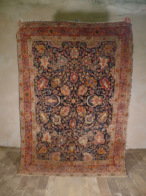 AN ANTIQUE LARGE PERSIAN TABRIZ RUG HANDMADE PEACH - ADDITIONAL PHOTO 11
