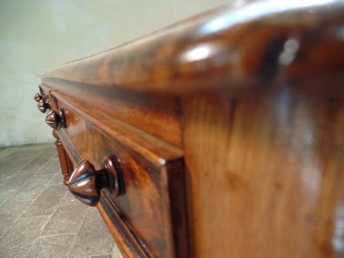 ANTIQUE WALNUT VENEERED SMALL COFFEE TABLE WITH DRAWERS - ADDITIONAL PHOTO 2