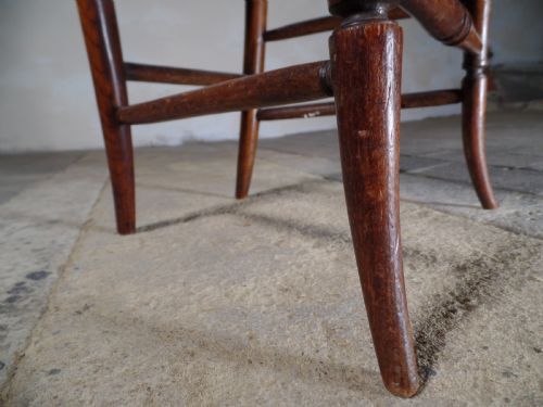ANTIQUE MINIATURE BALLOON BACK CHILDS CHAIR RUSH SEAT - ADDITIONAL PHOTO 7