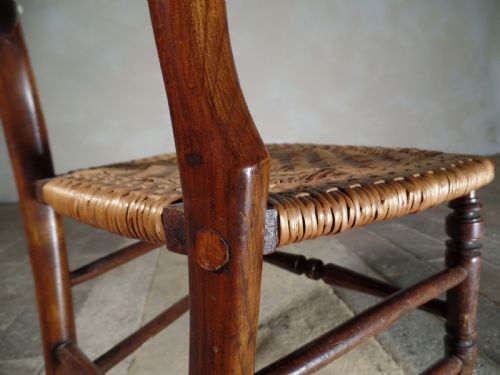 ANTIQUE MINIATURE BALLOON BACK CHILDS CHAIR RUSH SEAT - ADDITIONAL PHOTO 8