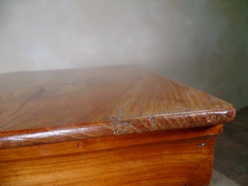 ANTIQUE CONTINENTAL FRUITWOOD BEDSIDE CABINET WITH A DRAWER - ADDITIONAL PHOTO 3