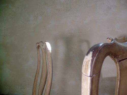 ANTIQUE SET OF FOUR CREAM GREY PAINTED QUEEN ANNE DINING CHAIRS DROPIN SEAT - ADDITIONAL PHOTO 6