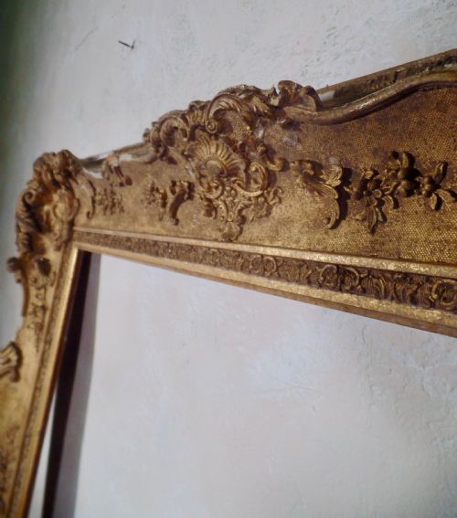 18TH CENTURY ANTIQUE EXTREMELY LARGE FRENCH ROCCO SWEPT PICTURE FRAME - ADDITIONAL PHOTO 4
