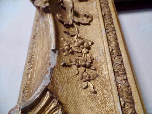 18TH CENTURY ANTIQUE EXTREMELY LARGE FRENCH ROCCO SWEPT PICTURE FRAME - ADDITIONAL PHOTO 5