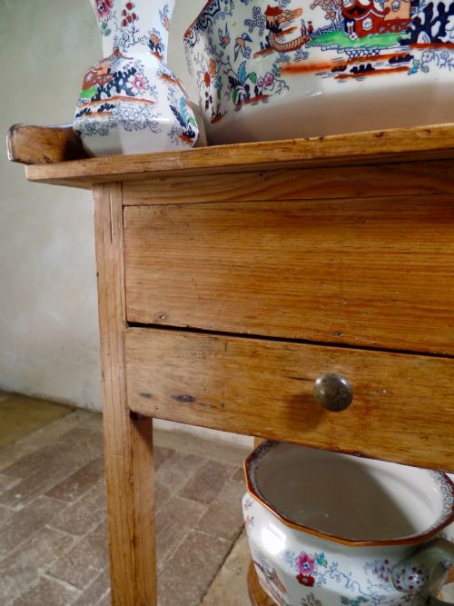 ANTIQUE 19TH CENTURY VICTORIAN TRAY TOP WASH STAND WOODEN BEDSIDE CABINET - ADDITIONAL PHOTO 6