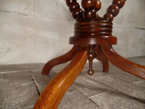 A MAUCHLINE FERNWARE OCTAGONAL OCCASIONAL TABLE BOBBIN TURNED LEGS - ADDITIONAL PHOTO 2