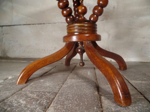 A MAUCHLINE FERNWARE OCTAGONAL OCCASIONAL TABLE BOBBIN TURNED LEGS - ADDITIONAL PHOTO 6