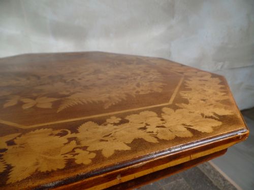 A MAUCHLINE FERNWARE OCTAGONAL OCCASIONAL TABLE BOBBIN TURNED LEGS - ADDITIONAL PHOTO 9