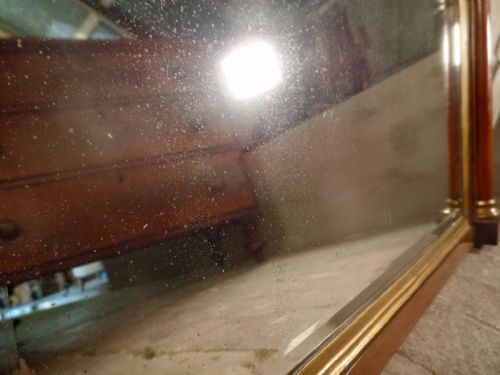ANTIQUE REGENCY GEORGIAN BEVELLED WALL MIRROR ROSEWOOD AND GILT FRAME OVERMANTEL - ADDITIONAL PHOTO 2