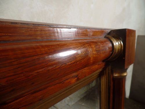 ANTIQUE REGENCY GEORGIAN BEVELLED WALL MIRROR ROSEWOOD AND GILT FRAME OVERMANTEL - ADDITIONAL PHOTO 10