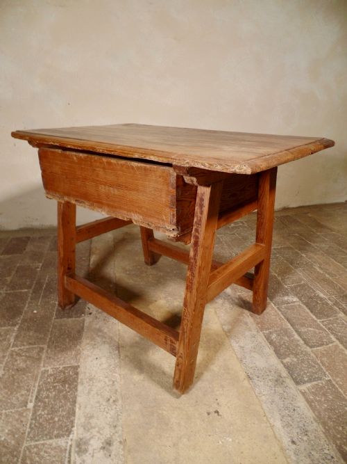 ANTIQUE PINE SPANISH PREP TABLE RUSTIC PRIMITIVE WITH A DRAWER - ADDITIONAL PHOTO 1