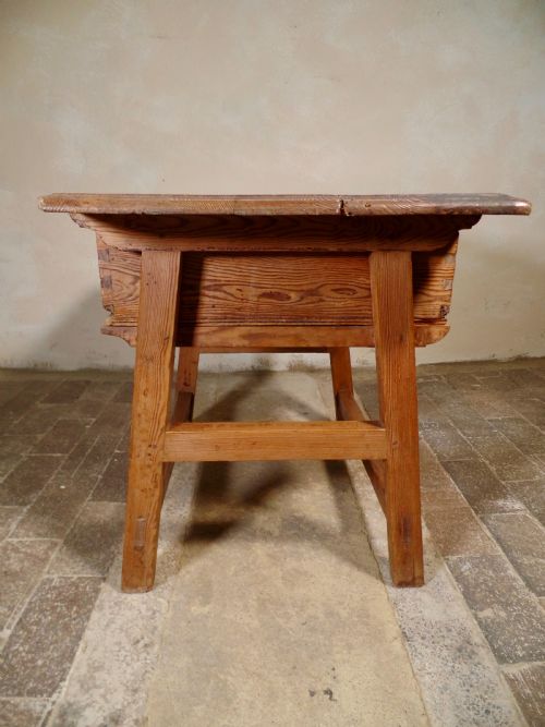 ANTIQUE PINE SPANISH PREP TABLE RUSTIC PRIMITIVE WITH A DRAWER - ADDITIONAL PHOTO 4