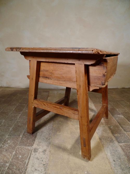 ANTIQUE PINE SPANISH PREP TABLE RUSTIC PRIMITIVE WITH A DRAWER - ADDITIONAL PHOTO 7