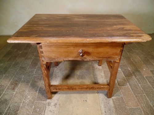 ANTIQUE PINE SPANISH PREP TABLE RUSTIC PRIMITIVE WITH A DRAWER - ADDITIONAL PHOTO 8