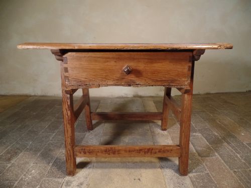 ANTIQUE PINE SPANISH PREP TABLE RUSTIC PRIMITIVE WITH A DRAWER - ADDITIONAL PHOTO 9
