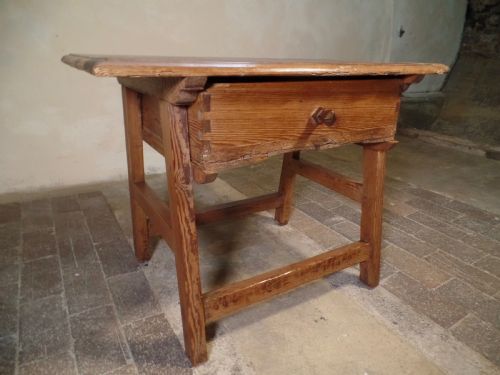 ANTIQUE PINE SPANISH PREP TABLE RUSTIC PRIMITIVE WITH A DRAWER - ADDITIONAL PHOTO 10