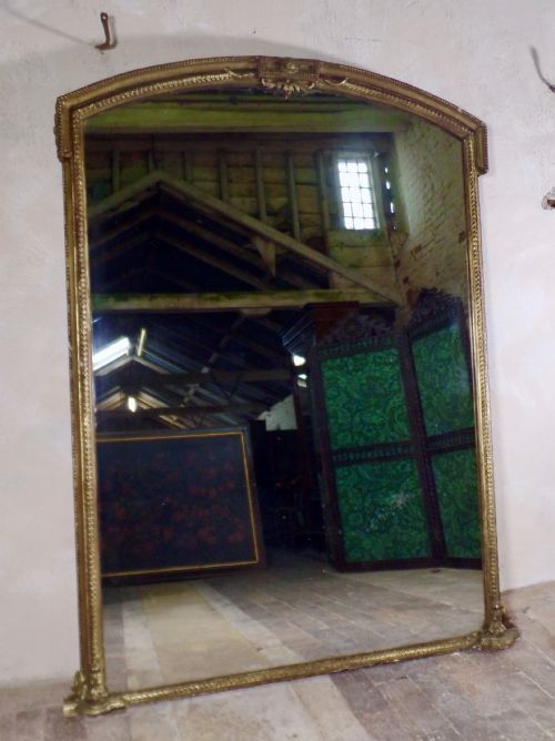 an antique victorian exceptionally large gilt overmantel mirror frame foxing c1840 - CATEGORY: ANTIQUE MIRRORS - DATED 19TH CENTURY
