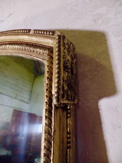 AN ANTIQUE VICTORIAN EXCEPTIONALLY LARGE GILT OVERMANTEL MIRROR FRAME FOXING C1840 - ADDITIONAL PHOTO 5