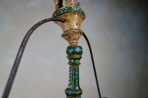 19TH CENTURY INDIAN CARVED DECORATIVE HAND PAINTED POLYCHROME ORNAMENT MOBILE TOY - ADDITIONAL PHOTO 12