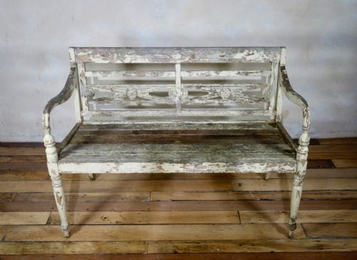 EARLY 20TH CENTURY FRENCH PAINTED GARDEN BENCH - ADDITIONAL PHOTO 2